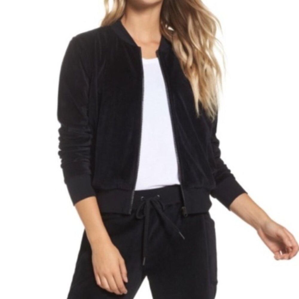 Zella Zip Up Backflip Velour Bomber Jacket - Picture 2 of 12